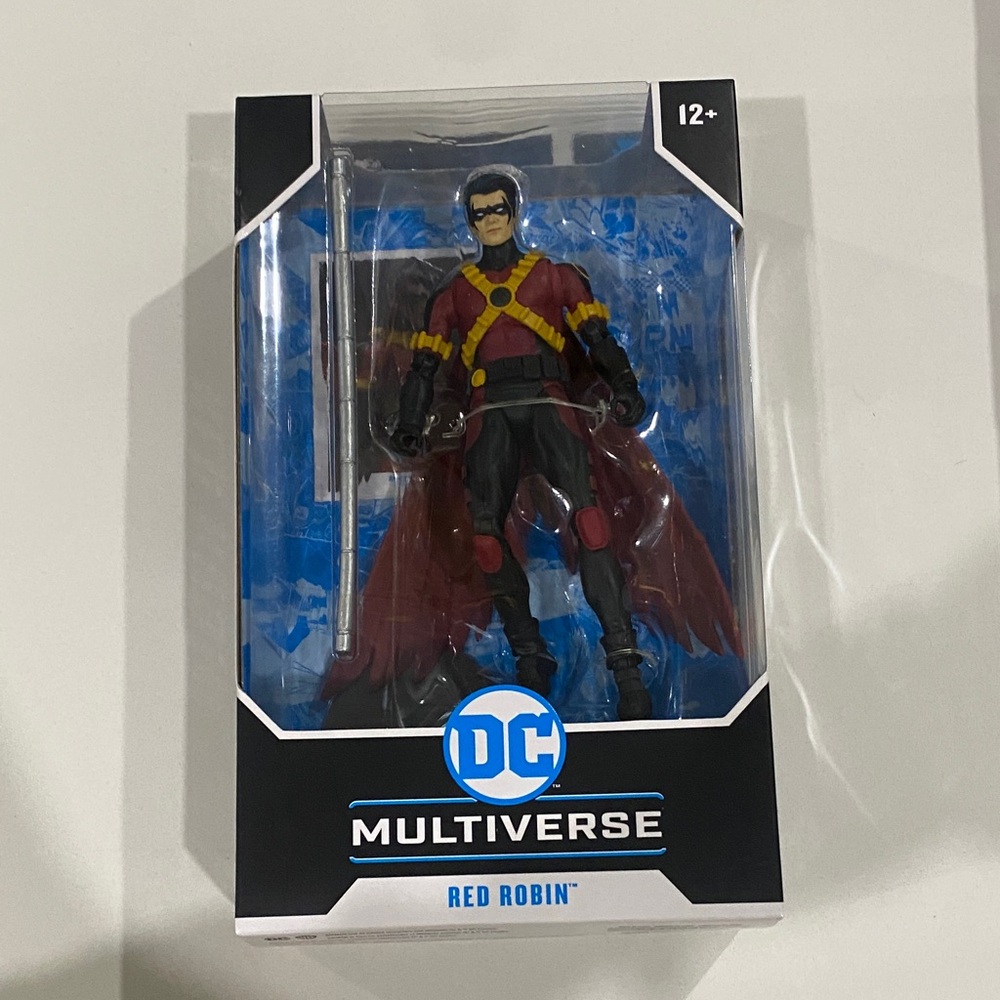 DC Red Robin Figure with Red Cape and Black Suit